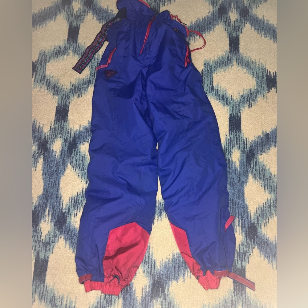 Vintage Blue and Pink 8 Ski Pants